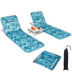 Outddoor Adjustable 3-Piece Beach Lounge Chair Mat Set (Color: As pic show, Type: Lounge Chairs)